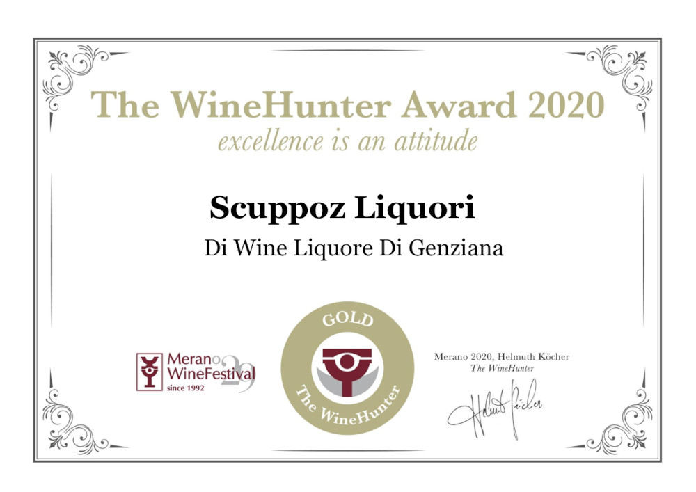 The WH Award 2020 GOLD premio d wine scuppoz liquori teramo abruzzo